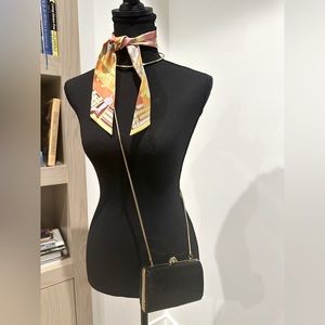 Black mini evening purse with chain